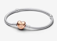  Pandora Moments Heart & Snake Chain 14k rose gold plating 580719-17 armband
